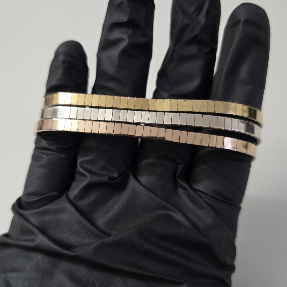 Sterling Silver 925 Tricolor Bracelet